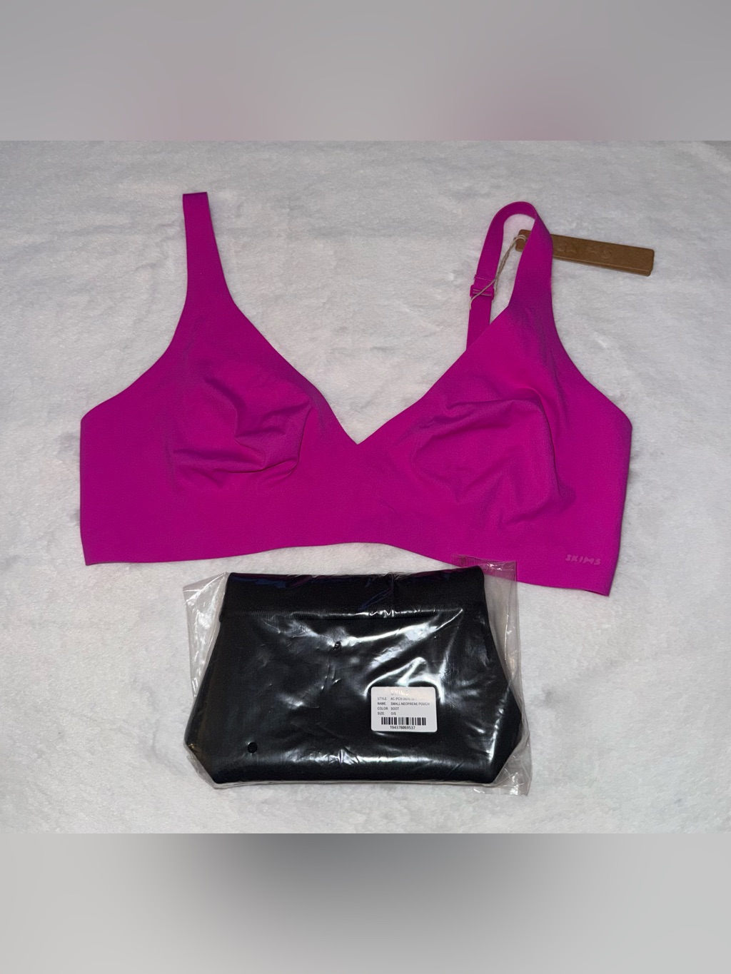 Nwt Skims Naked Plunge Bra,Size-Xl & Small Neoprene Pouch